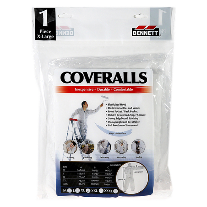 MEDIUM WHITE DISPOSABLE COVERAL