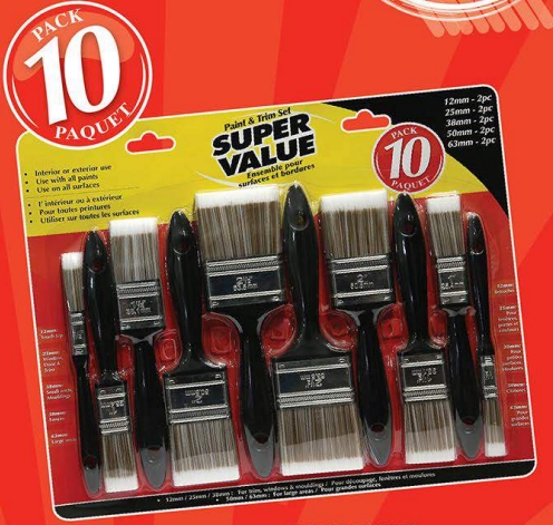 10PK SUPER VALUE BRUSH SET