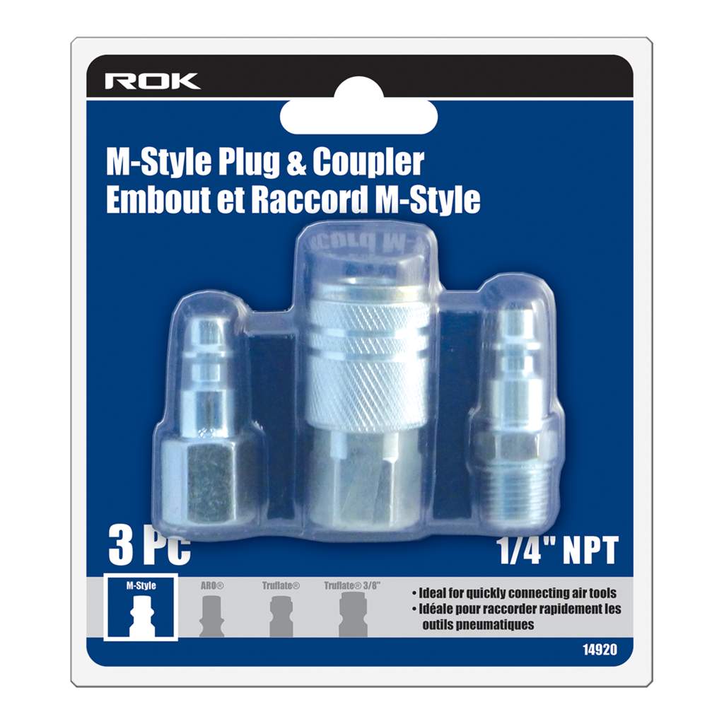 3 PC M-STYLE PLUG & COUPLER