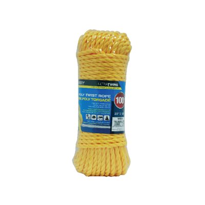 POLY TWIST ROPE YELW 1/2INX50FT