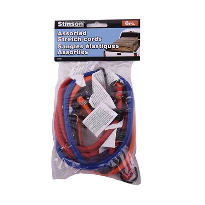 6PK TIE DOWN BUNGEE STRETCH CORD