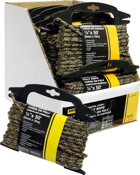 1/4" CAMO POLY ROPE 50'