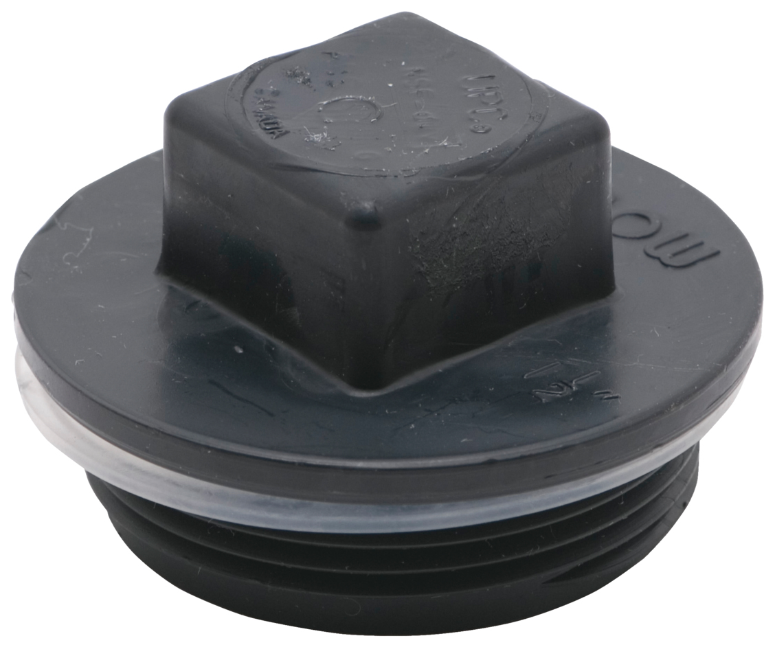 ABS MALE PLUG W GASKET 1-1/2"