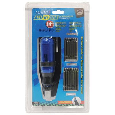 SCREWDRIVER MULTI BITS 14PC SET