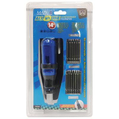 SCREWDRIVER MULTI BITS 14PC SET