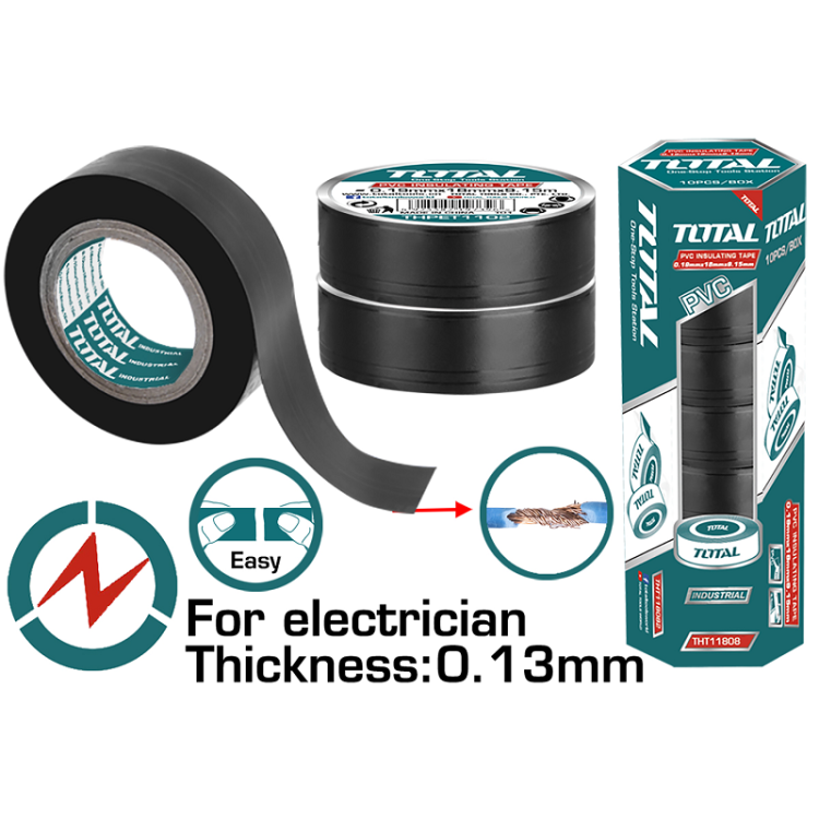 10X0.13MM BLACK ELECTRIC TAPE