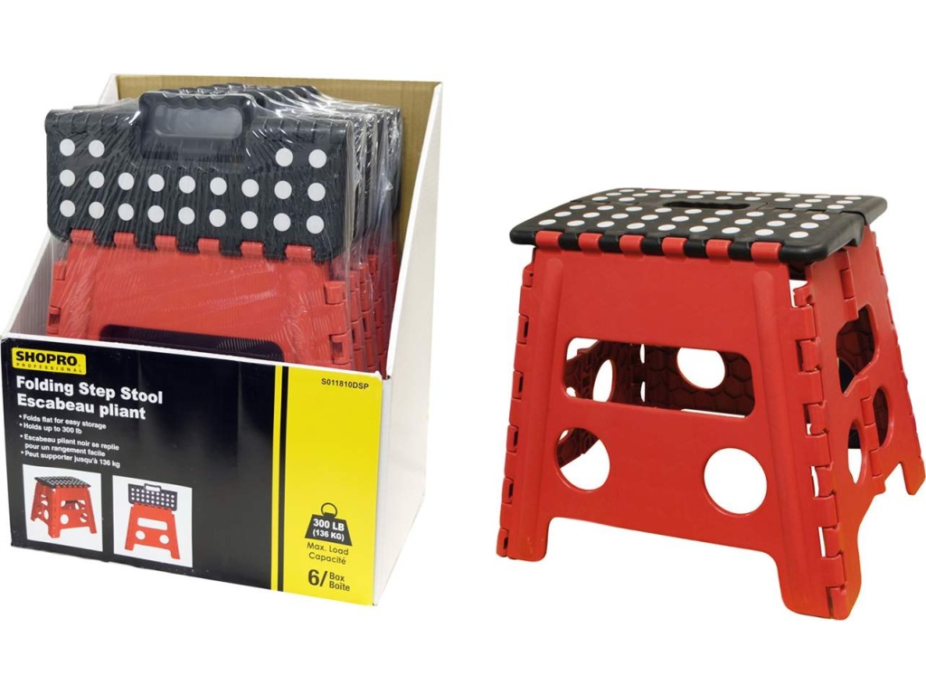 FOLDING STEP STOOL RED